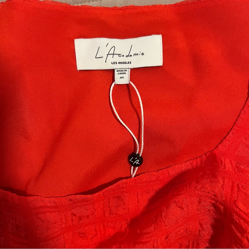 L'Academie Red Mini Dress Babydoll Romance - Picture 4 of 6